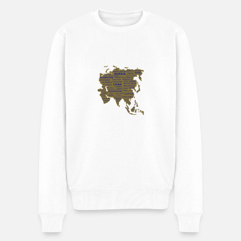 Kontinent Asien - Männer Premium Bio Pullover - Weiß