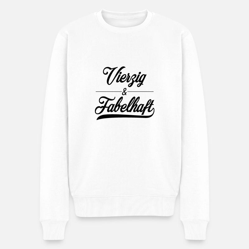 Vierzig - Männer Premium Bio Pullover - Weiß