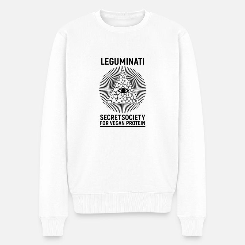 Leguminati vegan Protein Veganismus Illuminati - Männer Premium Bio Pullover - Weiß