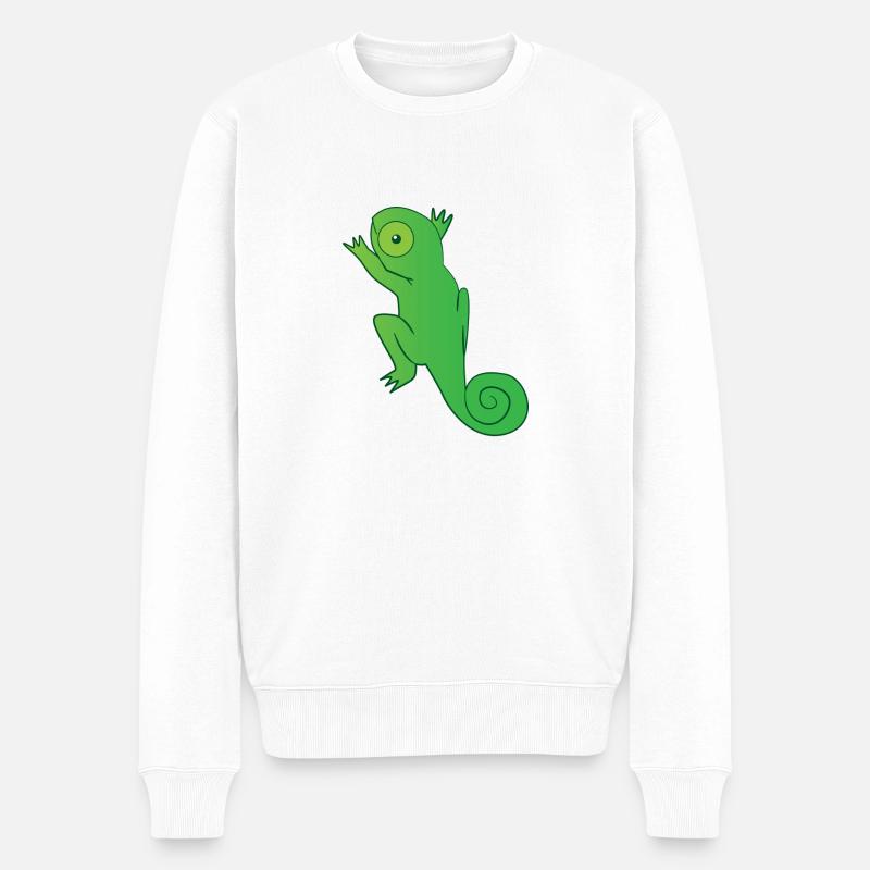 Reptile - Caméléon - Caméléons - Cadeau - Pull Premium bio Homme - blanc