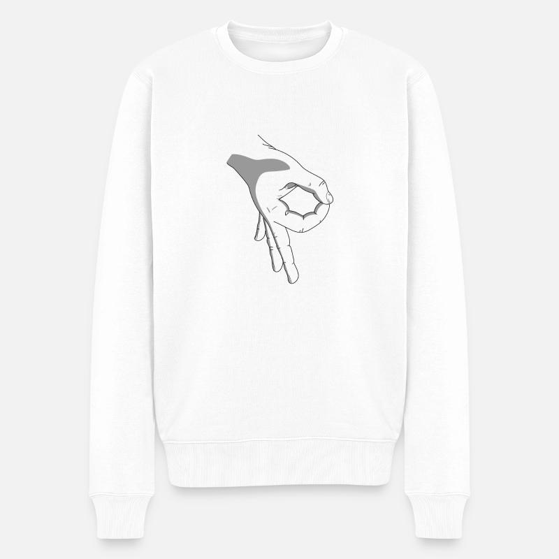 hand reingeschaut einigschaut spiel Jugend Kids - Männer Premium Bio Pullover - Weiß