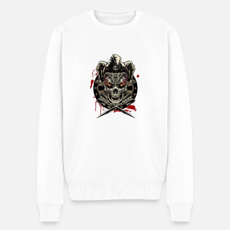 Dart Shirt Dare You V1 RAHMENLOS Design - Männer Premium Bio Pullover - Weiß