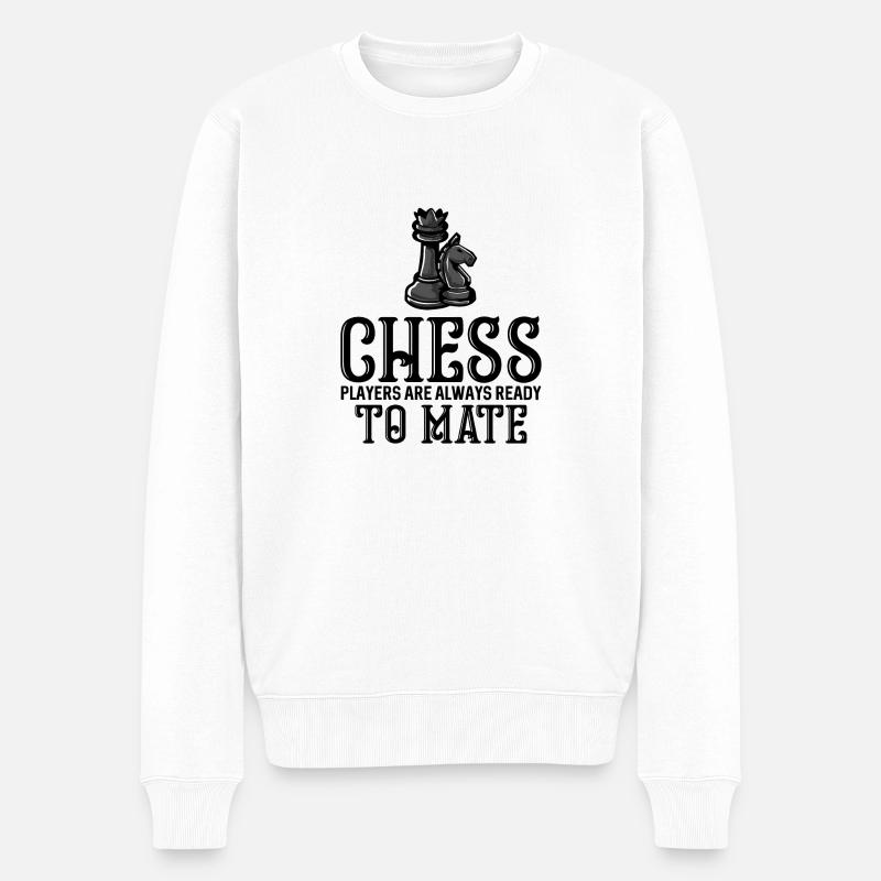 Les joueurs d'échecs sont toujours prêts à s'accoupler - Pull Premium bio Homme - blanc