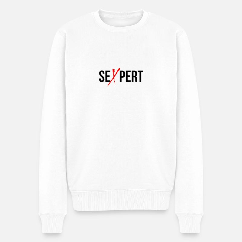 Sexpert - Männer Premium Bio Pullover - Weiß