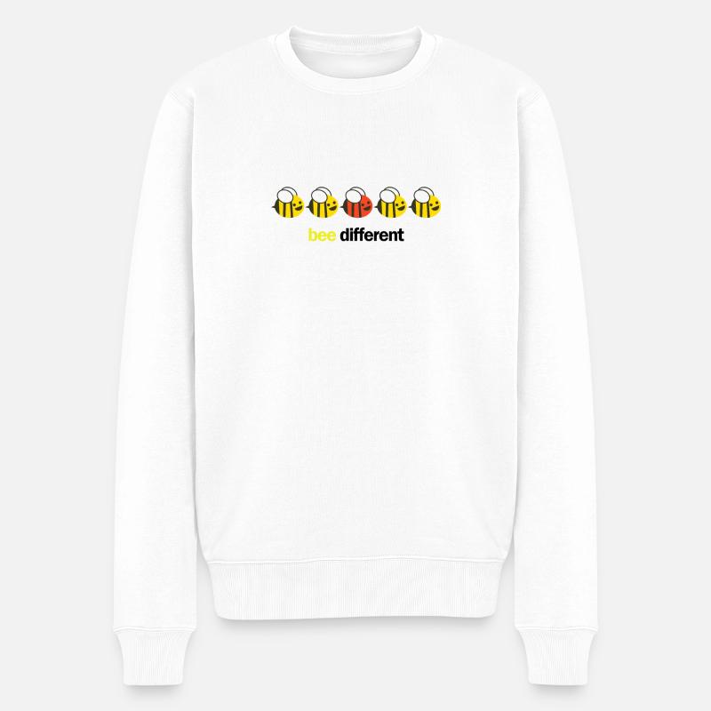 Bee different - Männer Premium Bio Pullover - Weiß