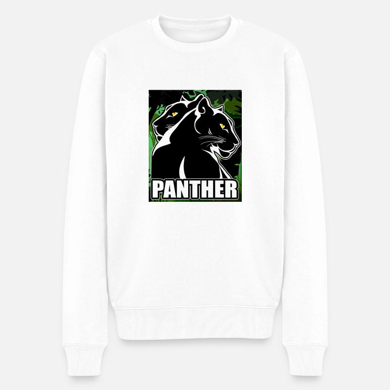 Panther - Männer Premium Bio Pullover - Weiß