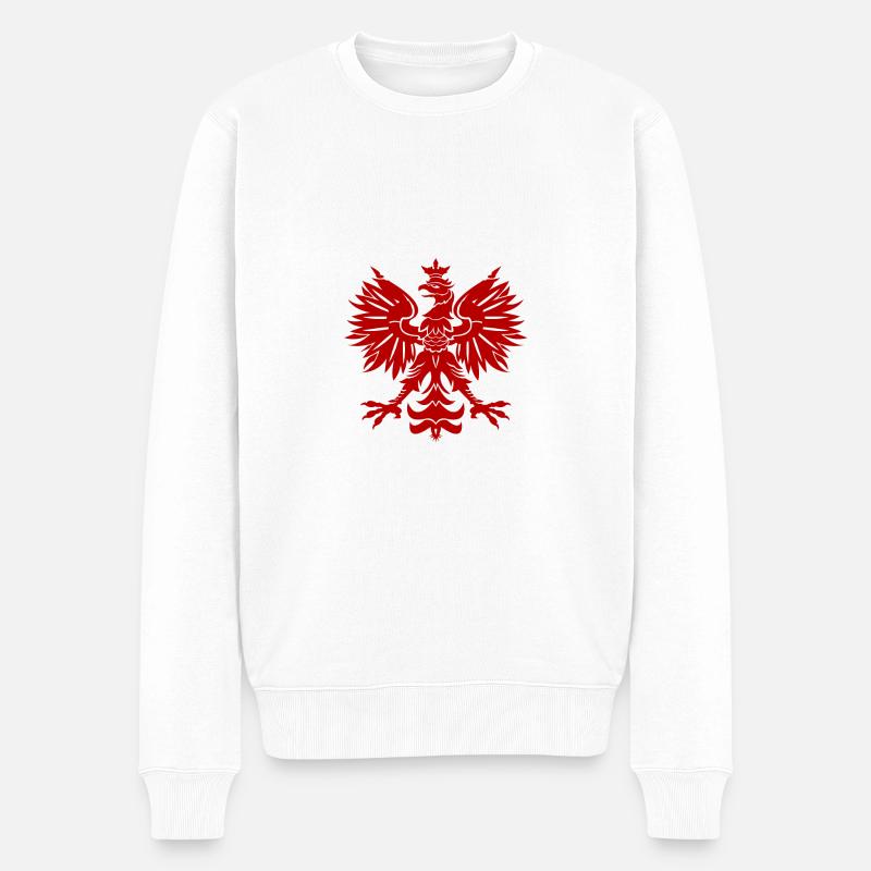 Polska Adler - Männer Premium Bio Pullover - Weiß