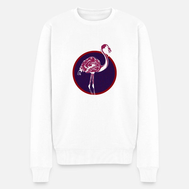 Roter Flamingo - Männer Premium Bio Pullover - Weiß