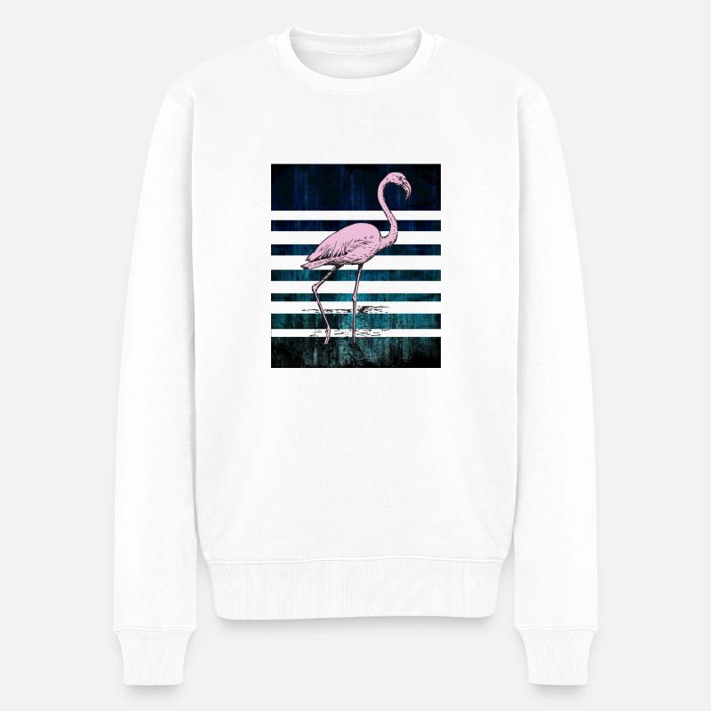 Flamant rose - Pull Premium bio Homme - blanc