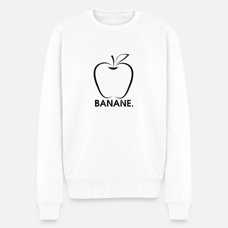 Apfel oder Banane - Männer Premium Bio Pullover - Weiß