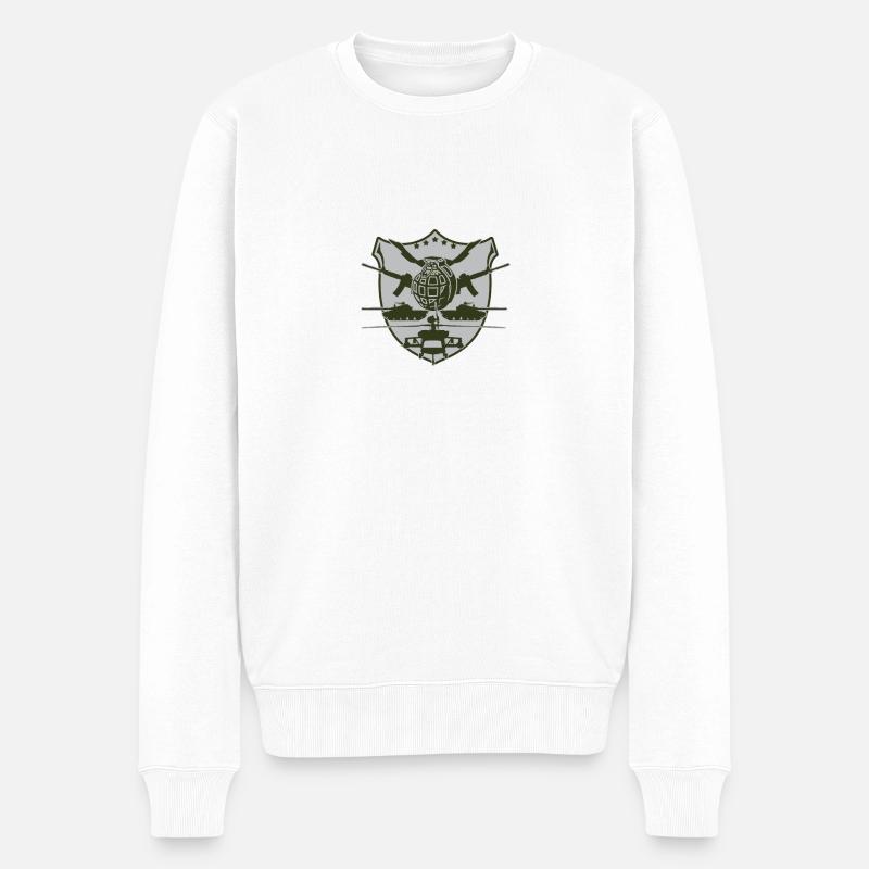 military - Männer Premium Bio Pullover - Weiß