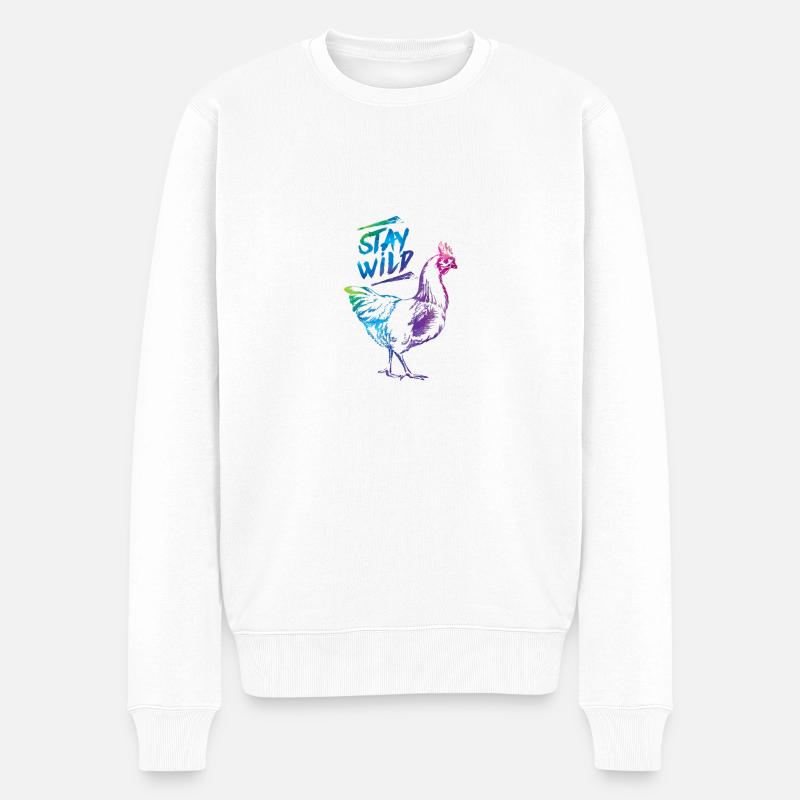 Chicken Time - Männer Premium Bio Pullover - Weiß