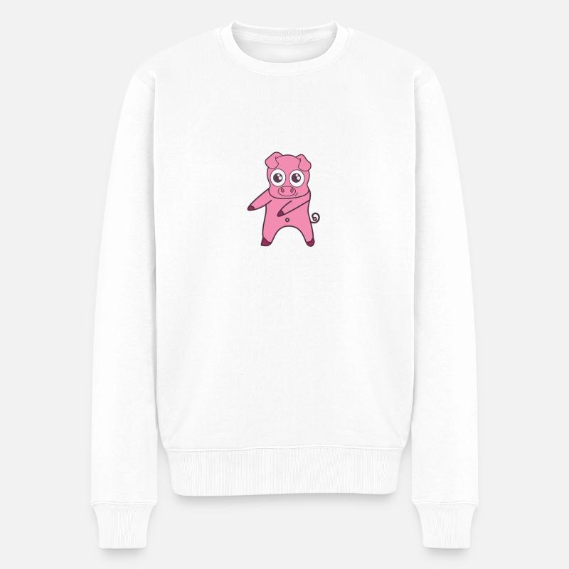 Floss Dance Move Schwein - Männer Premium Bio Pullover - Weiß