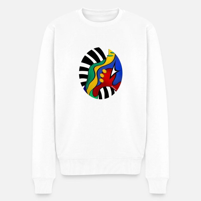 Abstrakte Kunst - Männer Premium Bio Pullover - Weiß