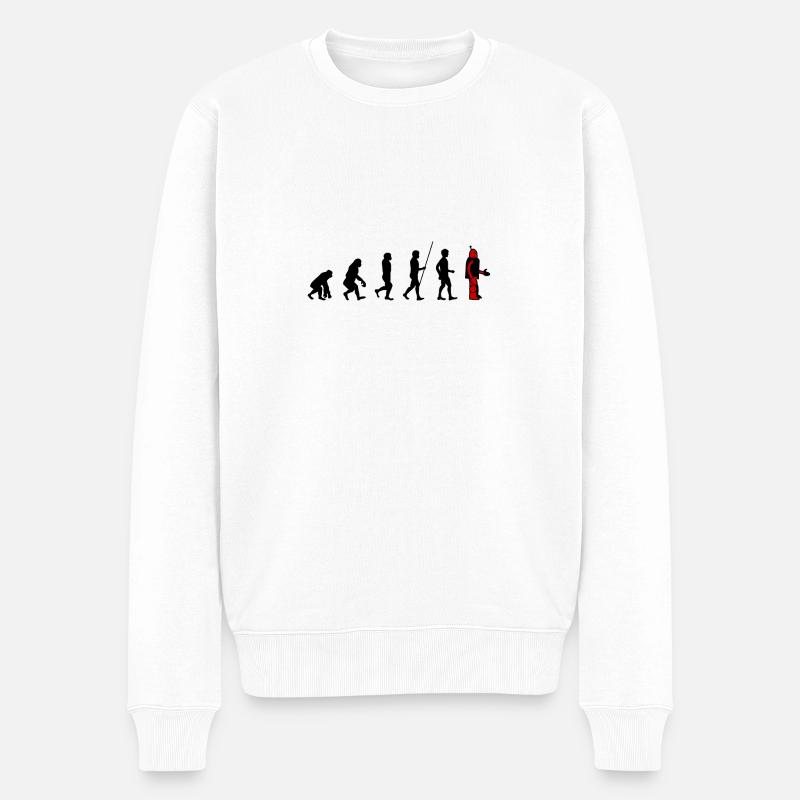 Evolution - Robot - Men's Premium Organic Jumper - white