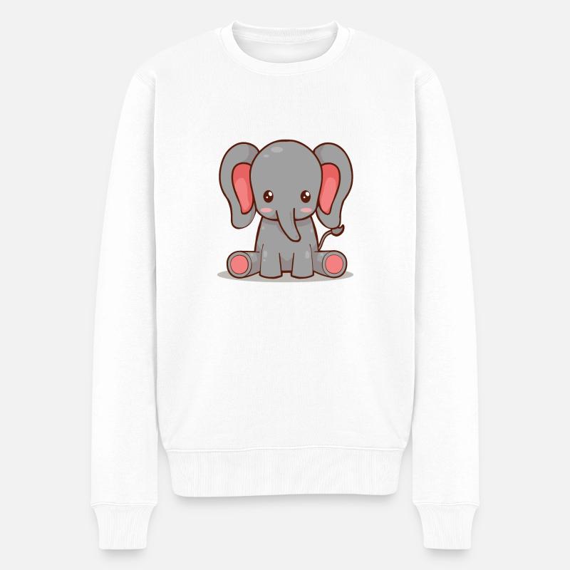 Baby Elefant - Männer Premium Bio Pullover - Weiß