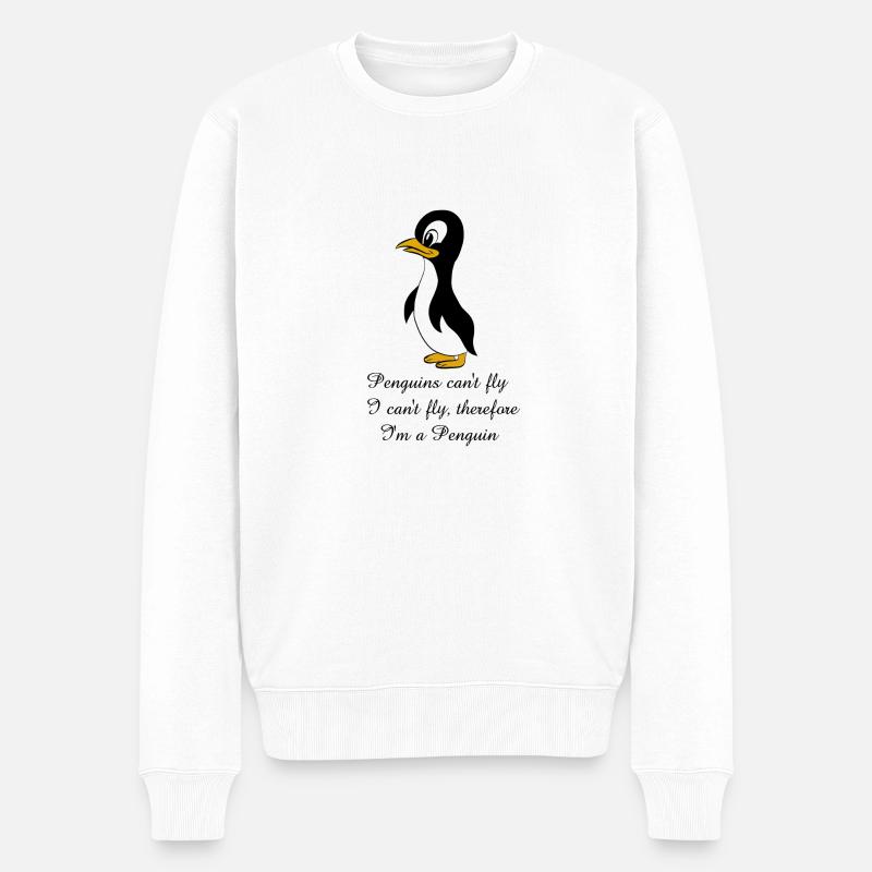 Pinguin Sprüche - Männer Premium Bio Pullover - Weiß
