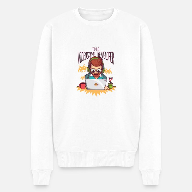 Videospiel Entwickler - Videogame Developer - Männer Premium Bio Pullover - Weiß
