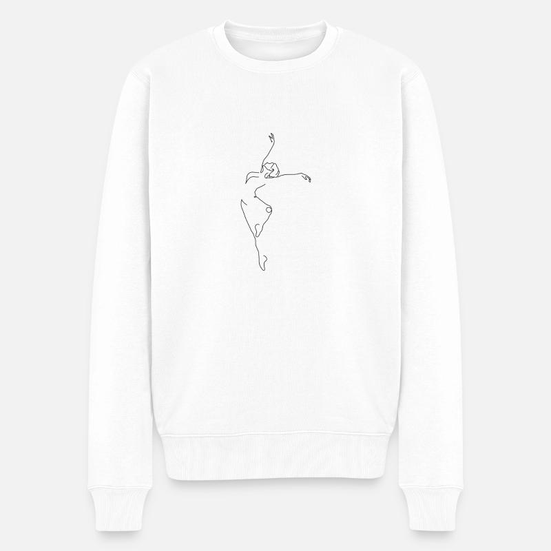 Danseur danse dancing lineart - Pull Premium bio Homme - blanc