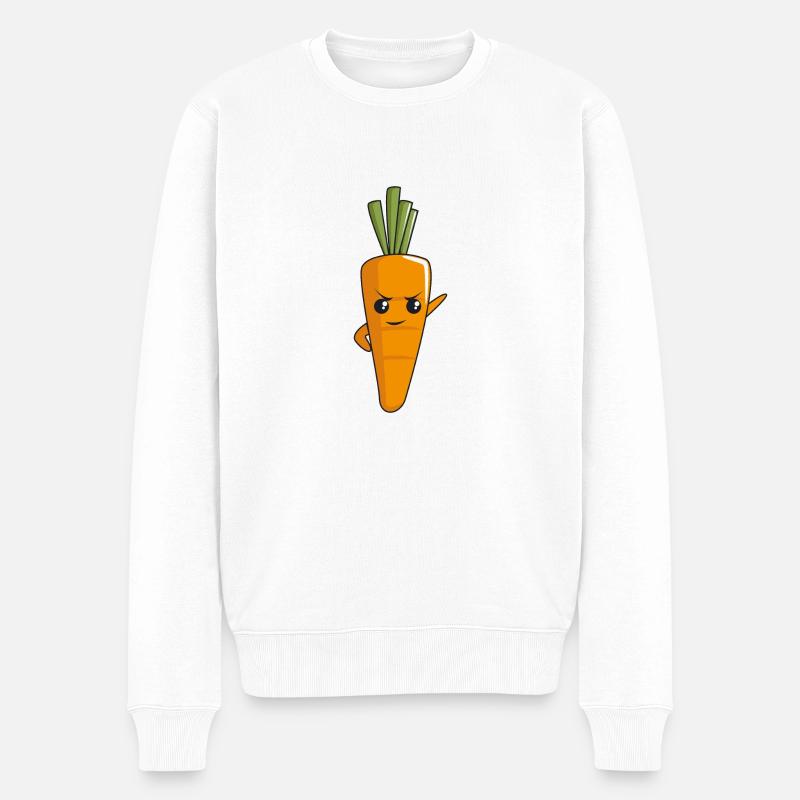 Freche Karotte - Männer Premium Bio Pullover - Weiß