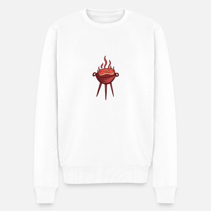 Barbecue - Pull Premium bio Homme - blanc
