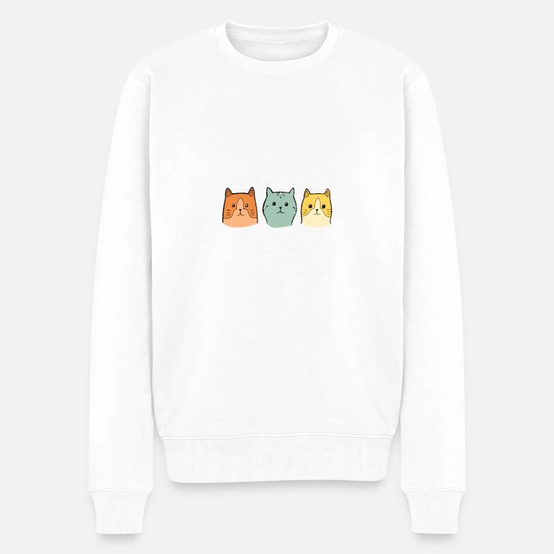 Chats - Pull Premium bio Homme - blanc