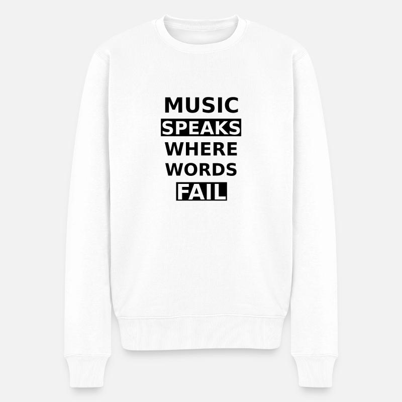 Music - Männer Premium Bio Pullover - Weiß
