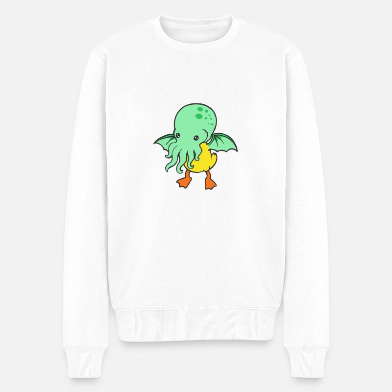 Mutierte Badeente - Männer Premium Bio Pullover - Weiß