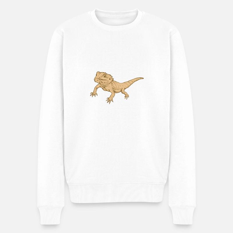 Bartagame - Männer Premium Bio Pullover - Weiß