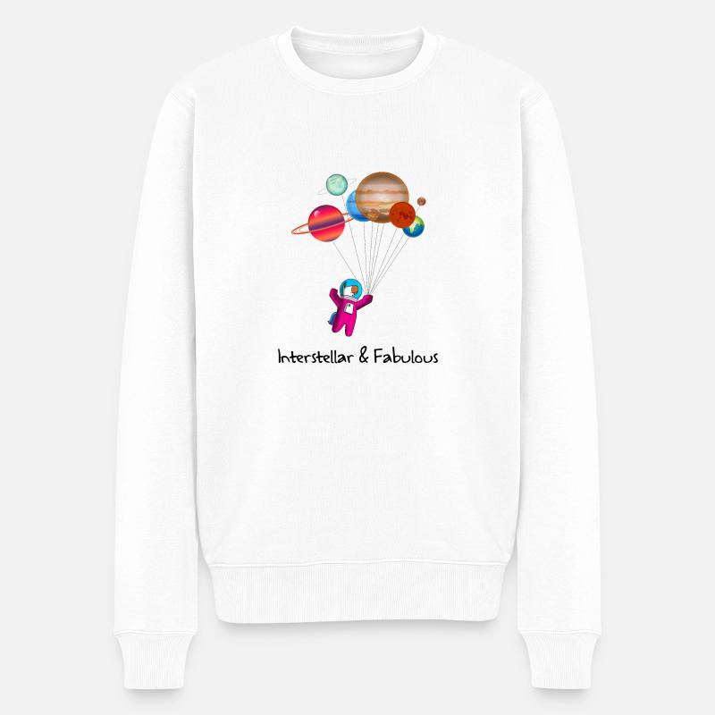 Interstellar and fabulous Einhorn weltraum - Männer Premium Bio Pullover - Weiß