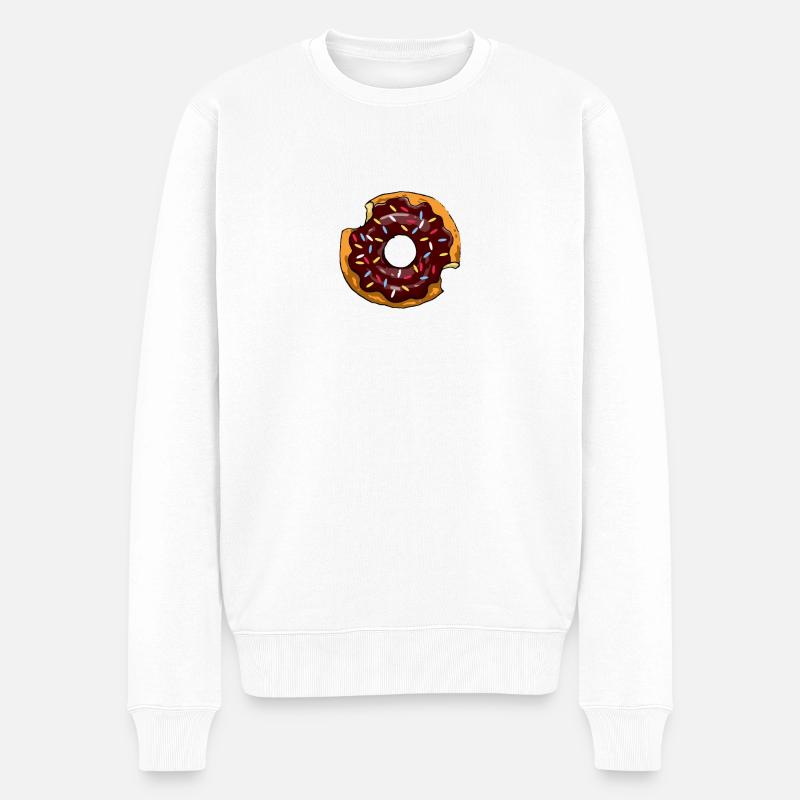 Donut mit Zuckerguss Süßigkeit Zuckerstreusel - Männer Premium Bio Pullover - Weiß