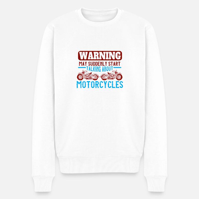 Biker Motorrad - Männer Premium Bio Pullover - Weiß