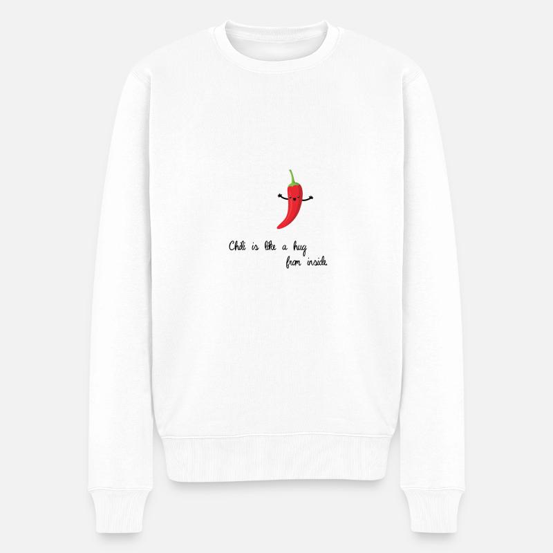 Chili Habanero Umarmung Geschenk Geschenkidee - Männer Premium Bio Pullover - Weiß