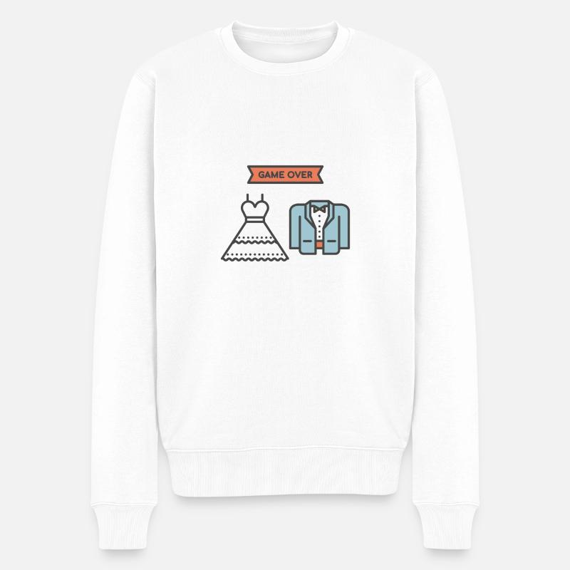 Mariage - Game Over - Cadeau - Pull Premium bio Homme - blanc
