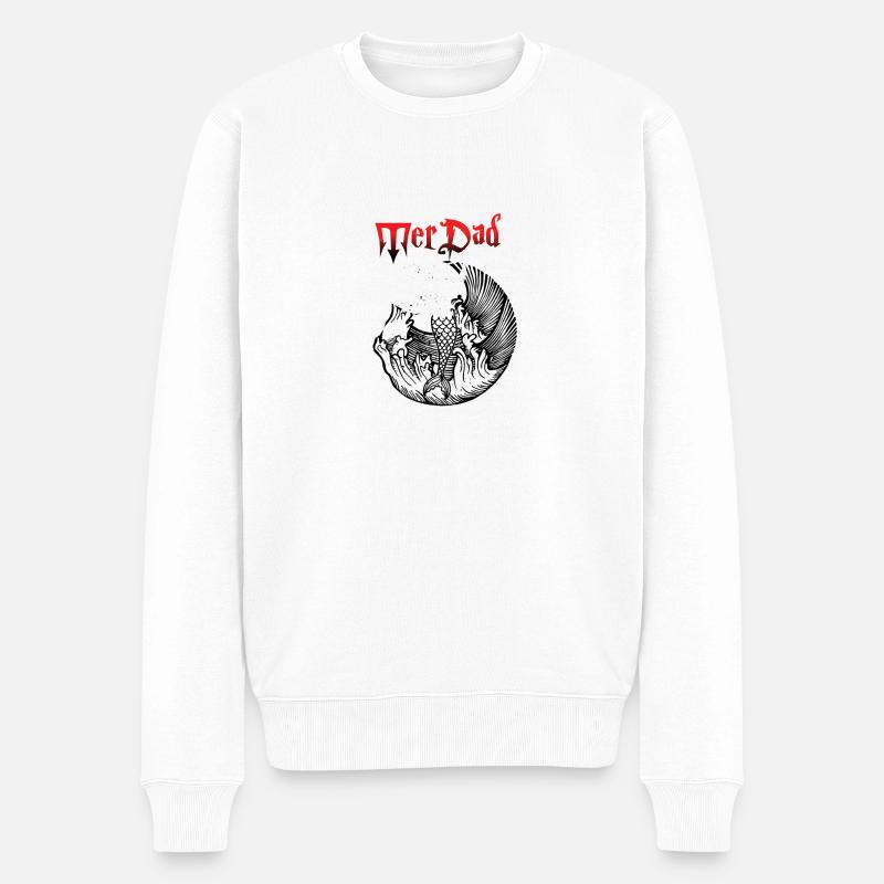 MerDad-Mermaid - Pull Premium bio Homme - blanc
