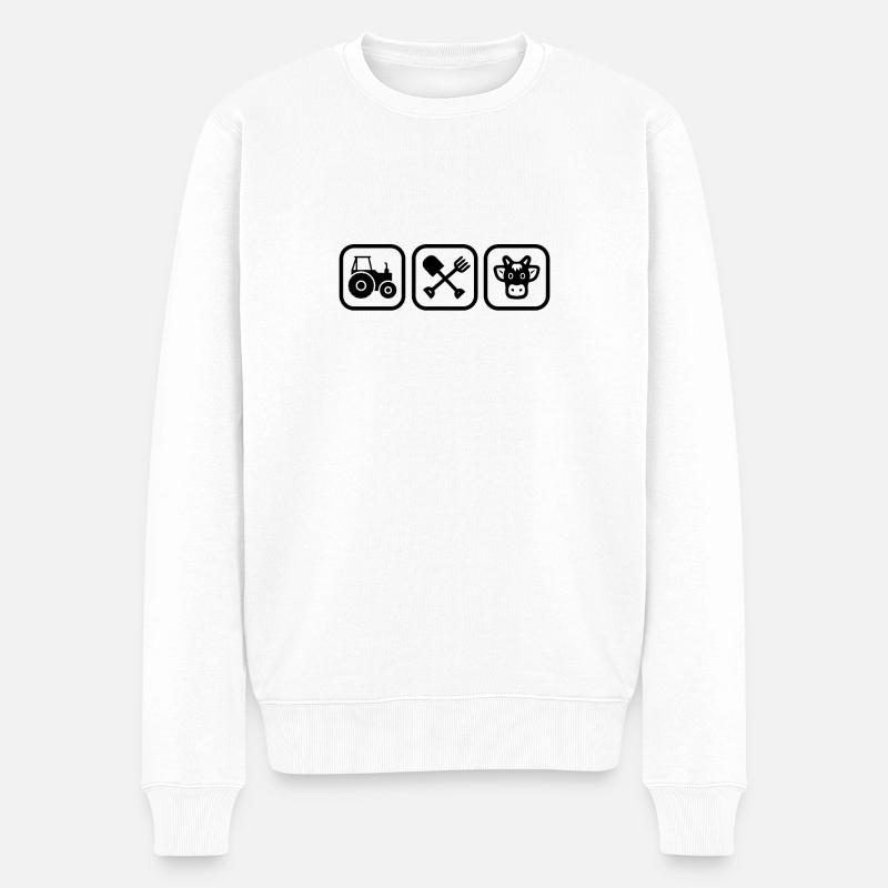 ferme - Pull Premium bio Homme - blanc