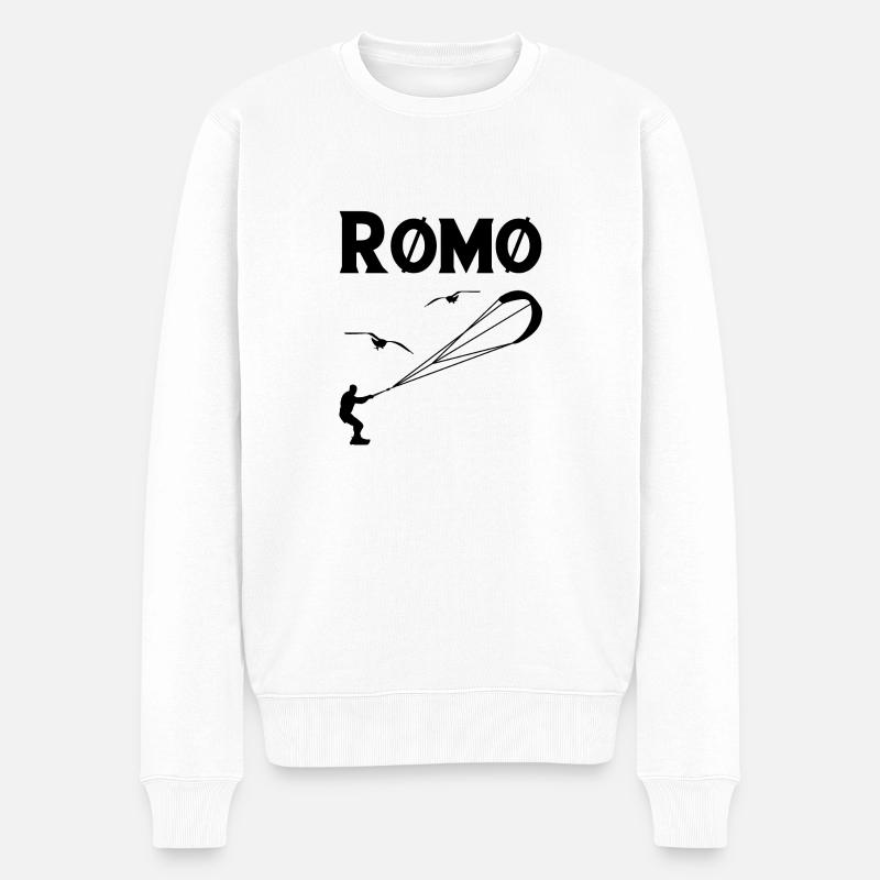 Dänemark Strand Meer Römö Romo Röm Urlaub Geschenk - Männer Premium Bio Pullover - Weiß
