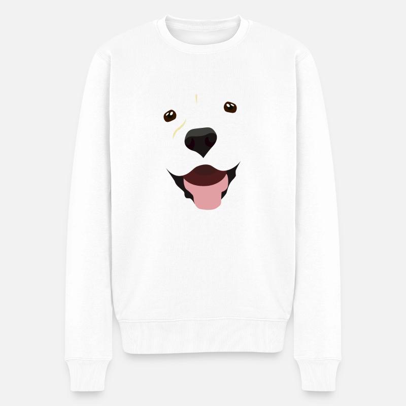 (Labrador Face) - Pull Premium bio Homme - blanc