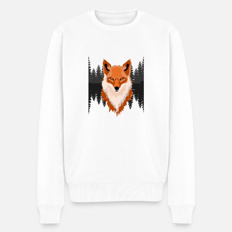 Der Fuchs aus dem Wald - Männer Premium Bio Pullover - Weiß