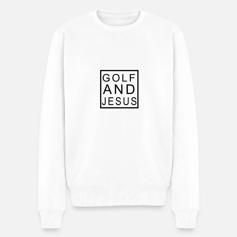 Golf et jésus - Pull Premium bio Homme - blanc