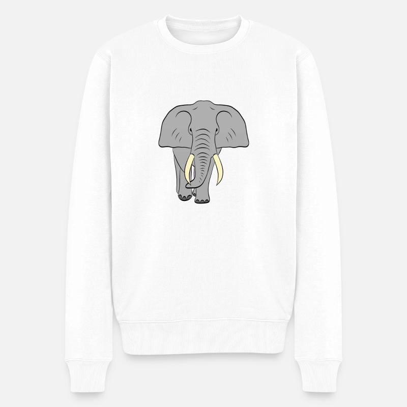 éléphant - Pull Premium bio Homme - blanc