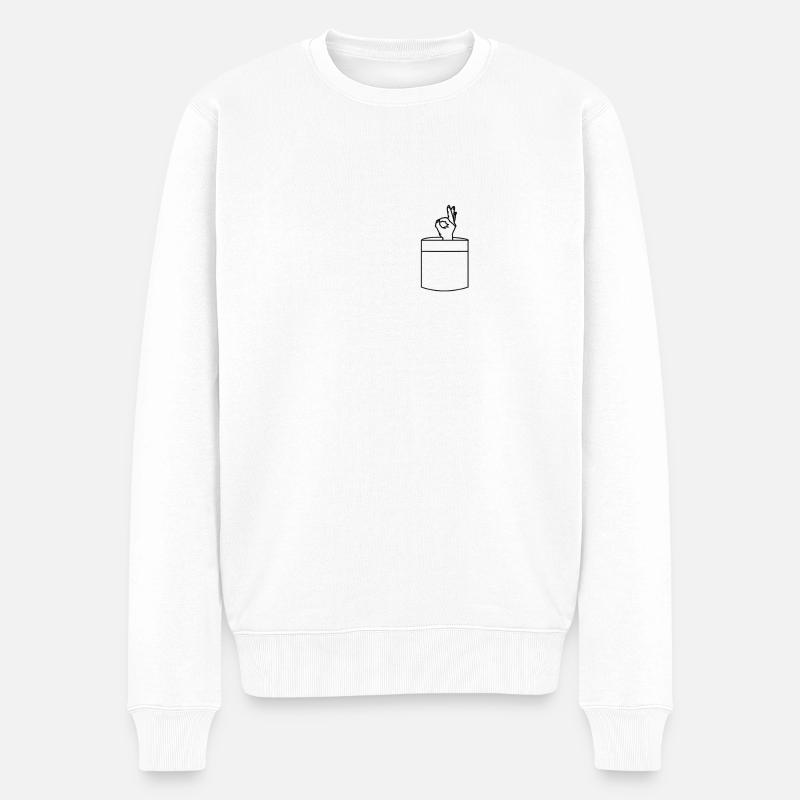 Funny Pocket Circle Jeu Gotcha Vous avez regardé Prank - Pull Premium bio Homme - blanc