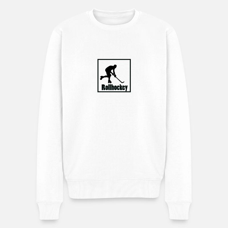 Rollhockey, perfektes Geschenk, Geburtstag, Weihnachten - Männer Premium Bio Pullover - Weiß
