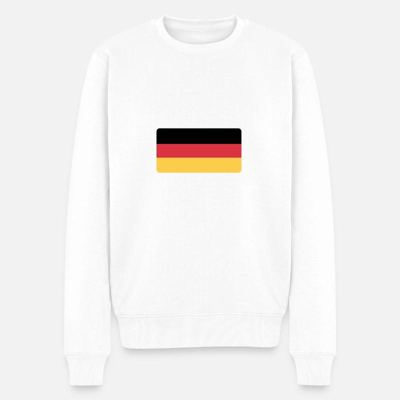(Deutschland-Flagge) - Männer Premium Bio Pullover - Weiß