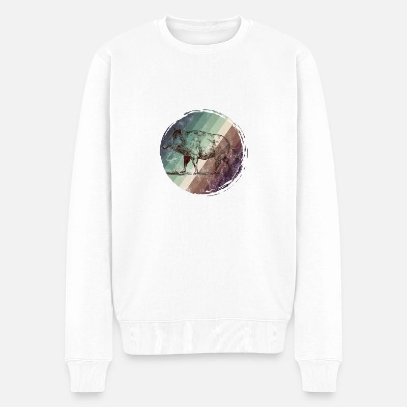 Forêt de sanglier - Pull Premium bio Homme - blanc