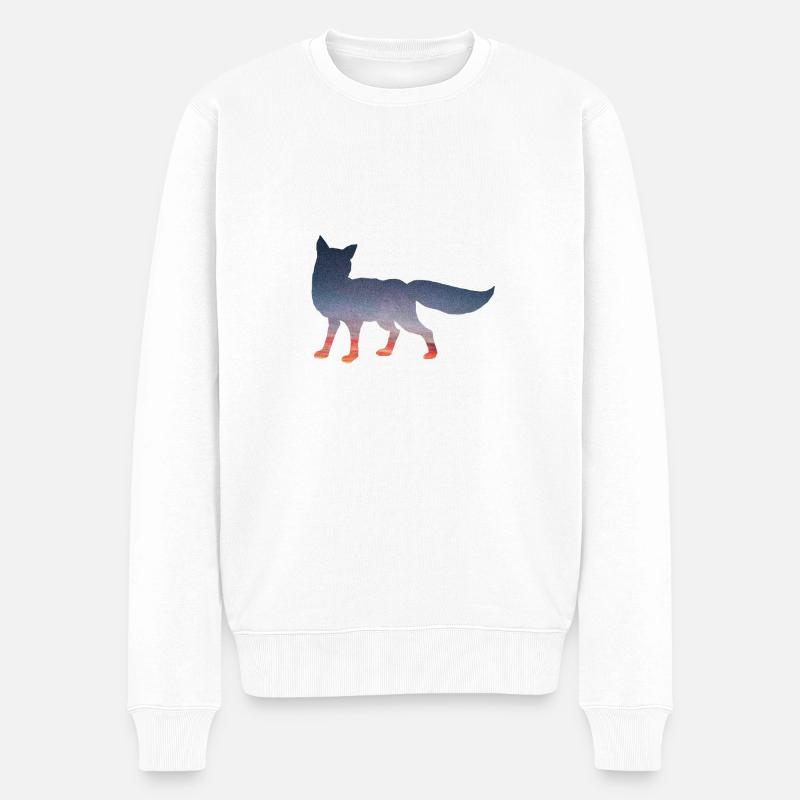 Space Fox - Männer Premium Bio Pullover - Weiß