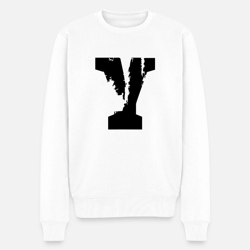 Y - Buchstabe - Männer Premium Bio Pullover - Weiß