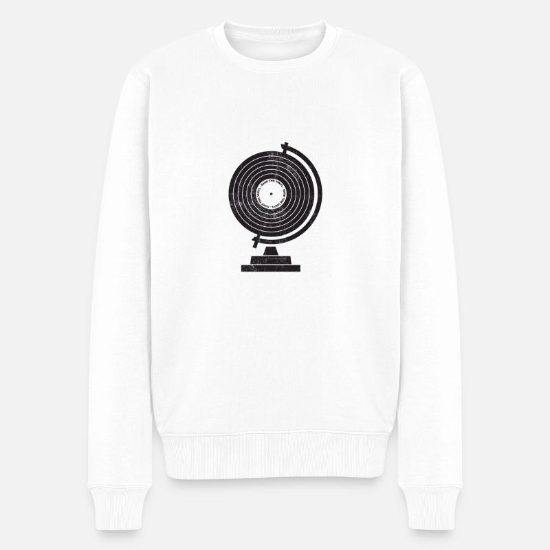 DJ Save the Vinyl - Männer Premium Bio Pullover - Weiß
