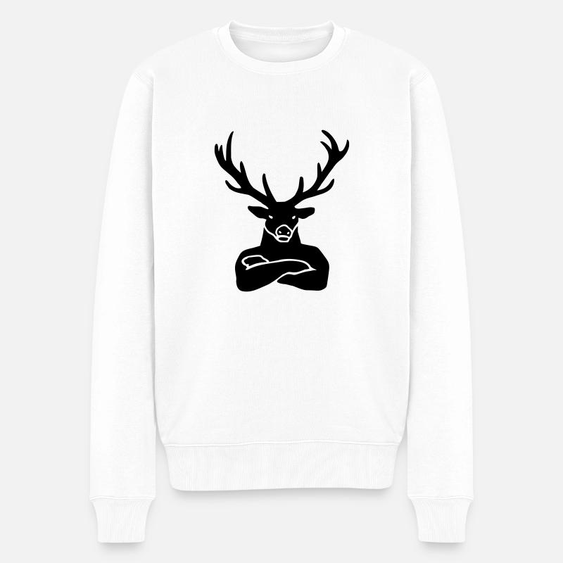 Platzhirsch - Männer Premium Bio Pullover - Weiß