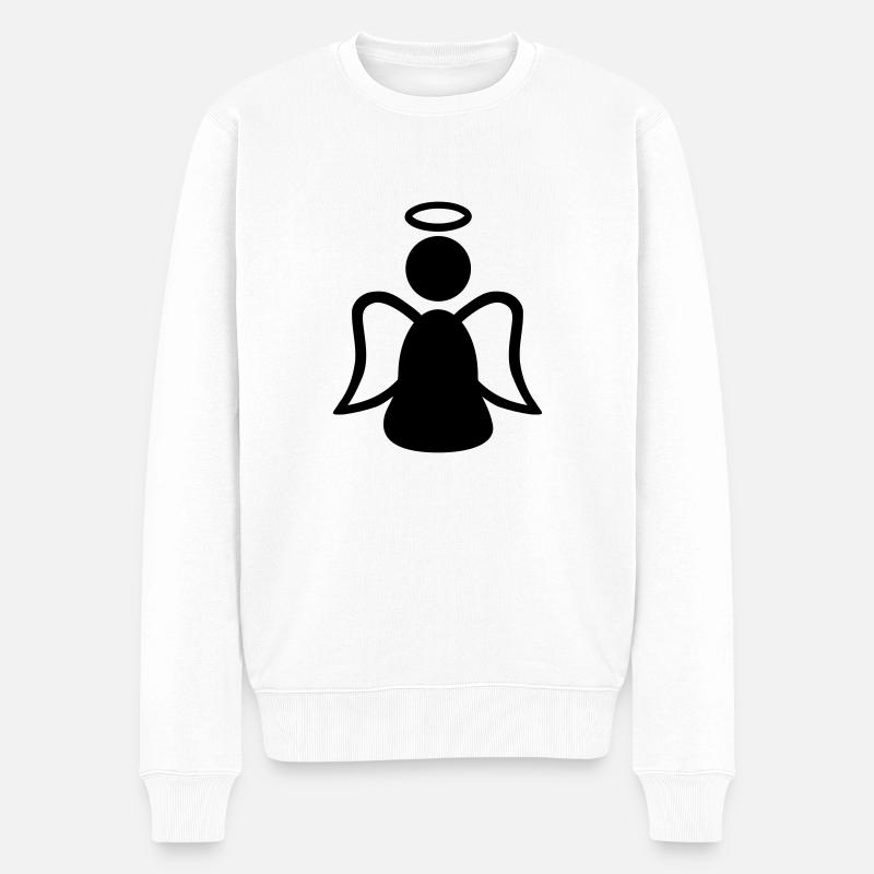 Engel - Männer Premium Bio Pullover - Weiß
